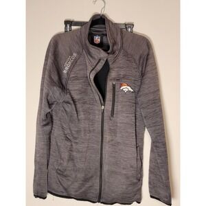 Denver Broncos Jacket Mens Medium Navy Blue NFL Football Fleece Full Zip Logo